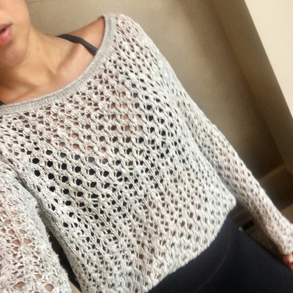 Hollister open stitch grey marl summer sweater